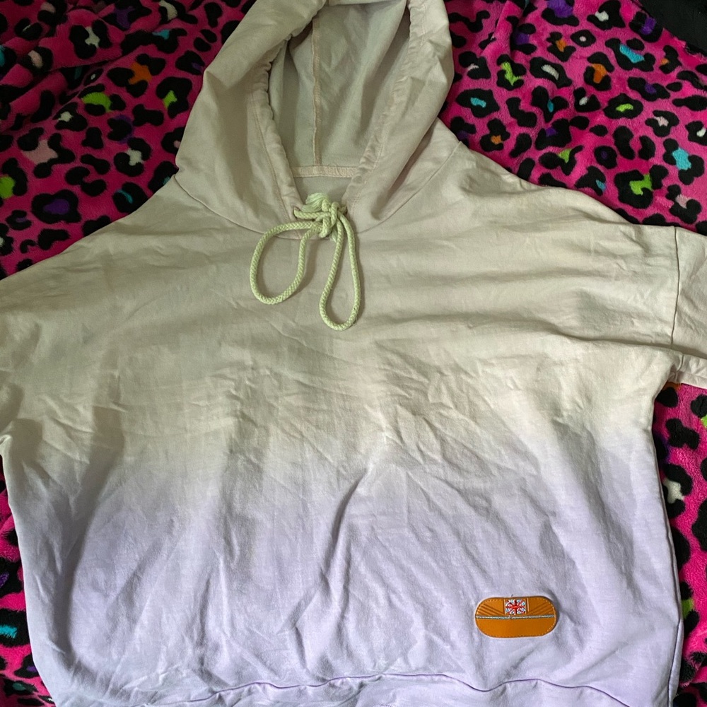 A gradient pink-purple hoodie